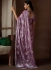 Purple Satin silk foil work wedding saree with blouse 1012D