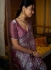 Purple Satin silk foil work wedding saree with blouse 1012D