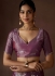 Purple Satin silk foil work wedding saree with blouse 1012D