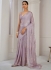 Lavender Satin silk foil work wedding saree with blouse 1021A
