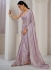 Lavender Satin silk foil work wedding saree with blouse 1021A