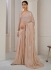 Beige Satin silk foil work wedding saree with blouse 1021C