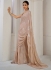 Beige Satin silk foil work wedding saree with blouse 1021C