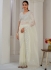 White Soft Organza handwork wedding saree with blouse 1033A