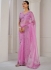 Mauve Pink Soft Organza handwork wedding saree with blouse 1033D