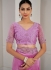 Mauve Pink Soft Organza handwork wedding saree with blouse 1033D