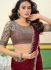 Maroon Shimmer georgette sequins embroidered wedding saree with blouse 1002
