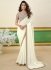 White Shimmer georgette sequins embroidered wedding saree with blouse 1008