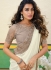 White Shimmer georgette sequins embroidered wedding saree with blouse 1008