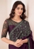 Purple satin chiffon sequins embroidered wedding saree with blouse 1309A