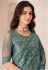 Dusty green satin chiffon sequins embroidered wedding saree with blouse 1307B