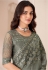 Dusty green satin chiffon sequins embroidered wedding saree with blouse 1307F