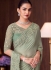 Mint green silk sequins embroidered wedding saree with blouse 30003