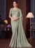 Mint green silk sequins embroidered wedding saree with blouse 30003