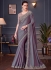 Lavender silk chiffon sequins embroidered wedding saree with blouse 30004