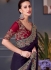 Purple and Red sparkle georgette sequins embroidered wedding saree with blouse 30006