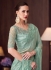 Ice green double tone silk sequins embroidered wedding saree with blouse 30010