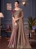 Rusty brown double tone silk sequins embroidered wedding saree with blouse 30011
