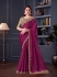 Magenta satin chiffon sequins embroidered wedding saree with blouse 30012