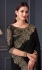 Black satin chiffon sequins embroidered wedding saree with blouse 30015