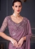 Mauve Pink shimmer silk sequins embroidered wedding saree with blouse 30014