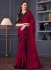 Pinkish Red satin chiffon sequins embroidered wedding saree with blouse 30018