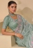 Sea green banarasi tuscany embroidered wedding saree with blouse 7503