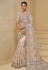 Peach banarasi tuscany  embroidered wedding saree with blouse 7504