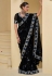 Black banarasi tuscany  embroidered wedding saree with blouse 7505
