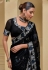Black banarasi tuscany  embroidered wedding saree with blouse 7505