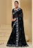 Black banarasi tuscany  embroidered wedding saree with blouse 7505