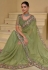 Pista green banarasi tuscany  embroidered wedding saree with blouse 7507