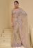Beige banarasi tuscany embroidered wedding saree with blouse 7510