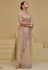 Beige banarasi tuscany embroidered wedding saree with blouse 7510