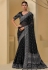 Black banarasi tuscany embroidered wedding saree with blouse 7511