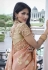 Peach tissue silk embroidered wedding saree with blouse 8401