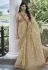 Beige tissue silk embroidered wedding saree with blouse 8402