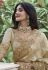 Beige tissue silk embroidered wedding saree with blouse 8402