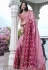 Pink tissue silk embroidered wedding saree with blouse 8403