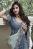 Shaded grey tissue silk embroidered wedding saree with blouse 8404