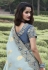 Shaded grey tissue silk embroidered wedding saree with blouse 8404