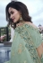Mint green tissue silk embroidered wedding saree with blouse 8406