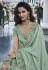 Mint green tissue silk embroidered wedding saree with blouse 8406