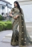 Green shaded tissue silk embroidered wedding saree with blouse 8409