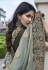 Green shaded tissue silk embroidered wedding saree with blouse 8409