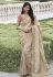Beige tissue silk embroidered wedding saree with blouse 8411