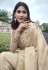 Beige tissue silk embroidered wedding saree with blouse 8411