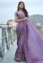 Lavender tissue silk embroidered wedding saree with blouse 8412