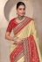 Yellow and red kanjivaram silk embroidered patola wedding saree with blouse 11004A