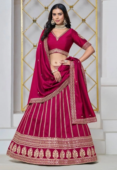 Magenta art silk lehenga choli 304